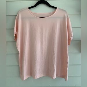 J. Jill Luxe Supima Relaxed Tee Shirt Pink Size XL Petite